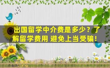 出国留学中介费是多少？了解留学费用 避免上当受骗！